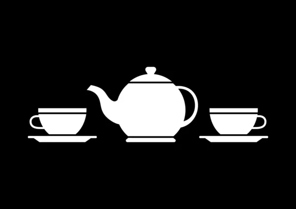 Teacup and teapot — Stock Vector