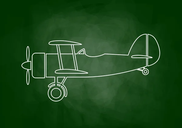 Zeichnung von Flugzeugen auf der Tafel — Stockvektor