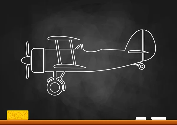 Zeichnung von Flugzeugen auf der Tafel — Stockvektor