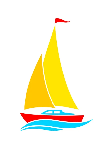 Icona della barca a vela — Vettoriale Stock