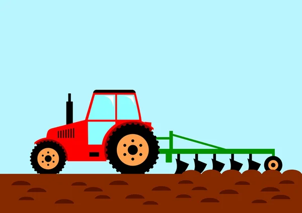 Tractor on field — Stock Vector