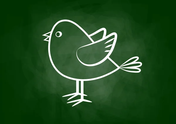 Bird drawing on blackboard — Stock Vector