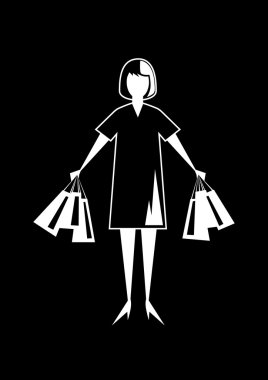 Alışveriş çantalı kadın.  