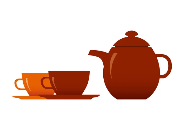 Teacup and teapot — Stock Vector