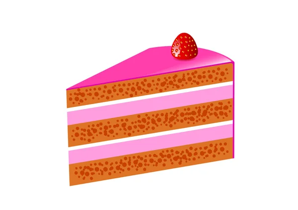 Strawberry cake — Stock Vector