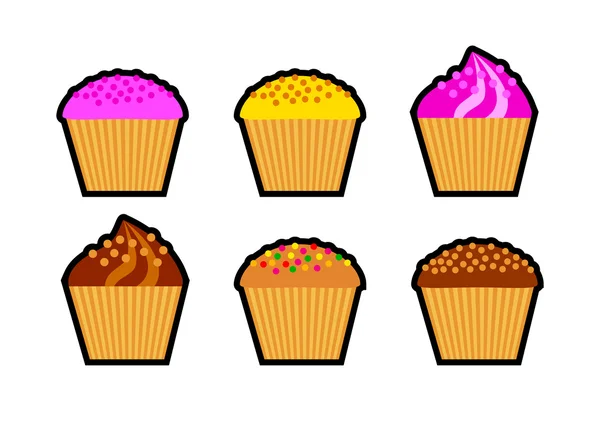 Cup cake set — Stock Vector