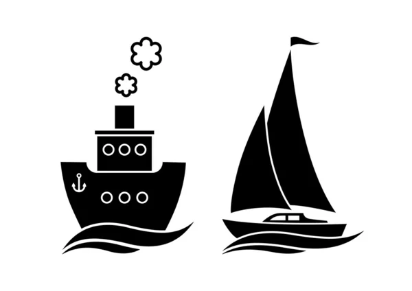 Schip pictogrammen — Stockvector