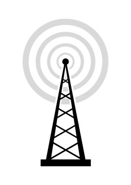 Beyaz arka planda siyah verici simgesi 