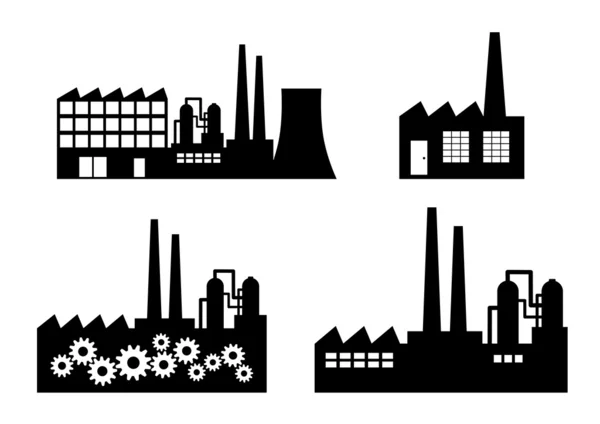 Fabriken ikoner på vit bakgrund — Stock vektor