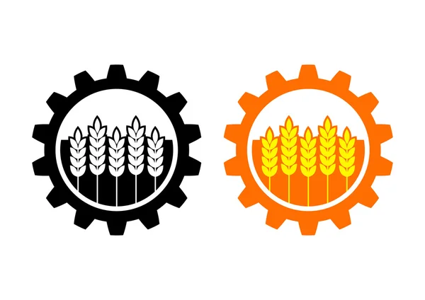 Ikone für Industrie und Landwirtschaft auf weißem Hintergrund — Stockvektor