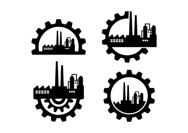 Iconos industriales sobre fondo blanco Vector De Stock