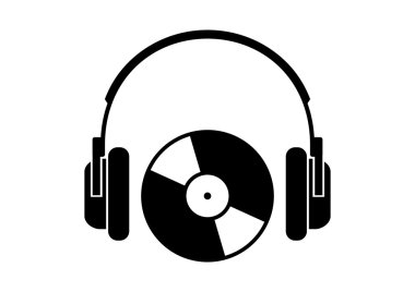 Beyaz arkaplanda kulaklık simgesi