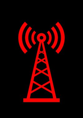   siyah zemin üzerine kırmızı verici simgesi 