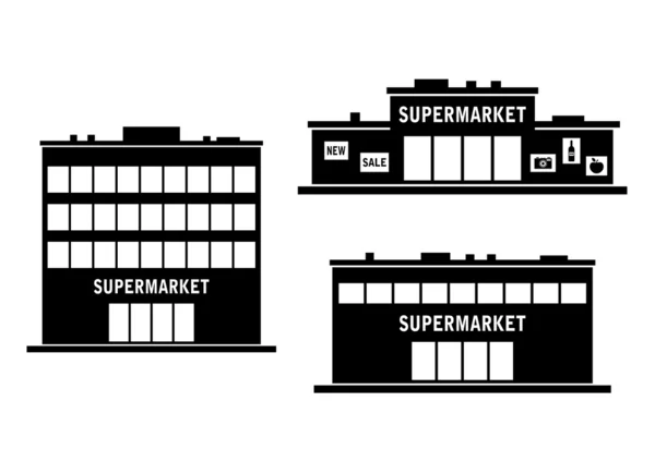 Supermarket icon on white background — Stock Vector
