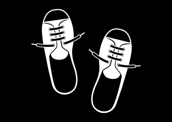 Siyah arka plan üzerinde ayakkabı — Stok Vektör
