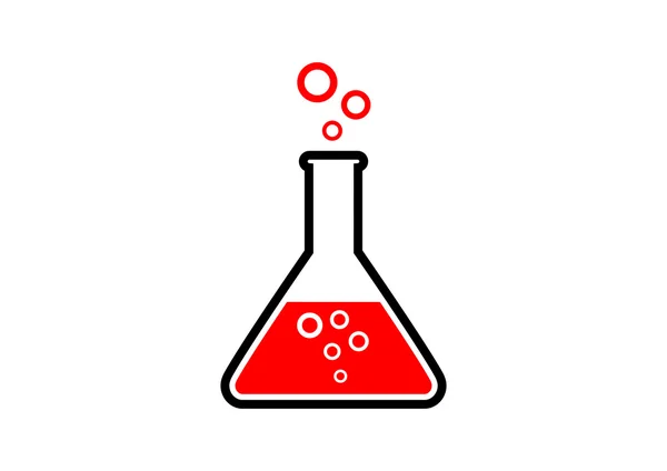 Vidro de laboratório sobre fundo branco —  Vetores de Stock