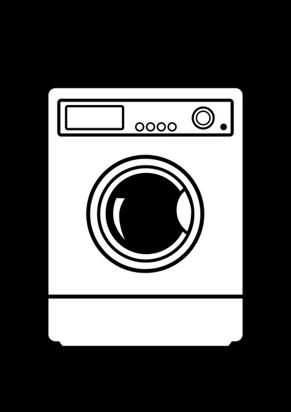 黒の背景に洗濯機 — ストックベクタ