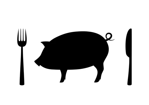 Icono de cerdo sobre fondo blanco — Vector de stock