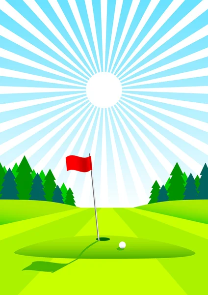 Campo de golf — Vector de stock