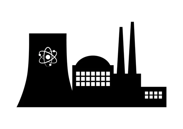 Central nuclear sobre fondo blanco — Vector de stock