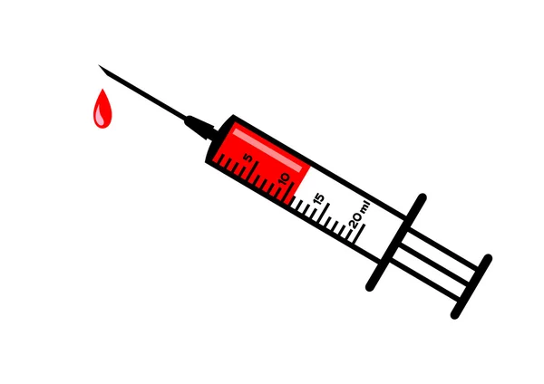 Jeringa médica sobre fondo blanco Gráficos Vectoriales