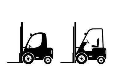 beyaz zemin üzerine forklift kamyon  