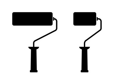 Beyaz arkaplanda boya silindiri  