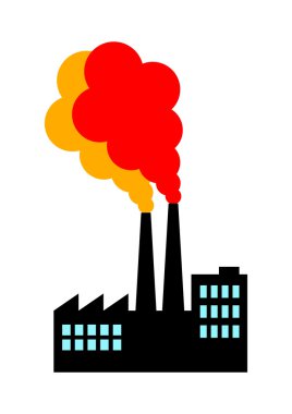 Beyaz arkaplanda fabrika simgesi