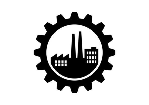 Průmyslová ikona na bílém pozadí — Stockový vektor