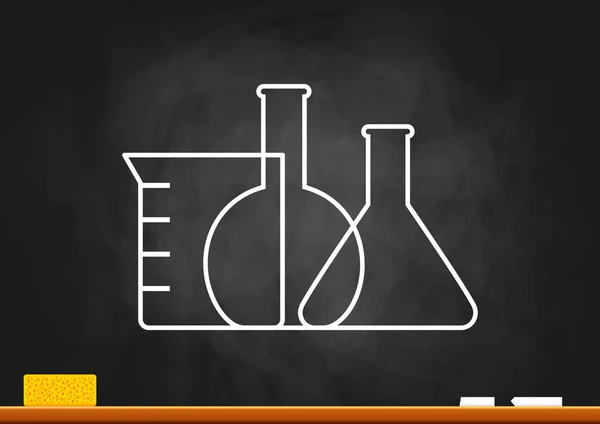 Laboratory glass on blackboard — Stock Vector