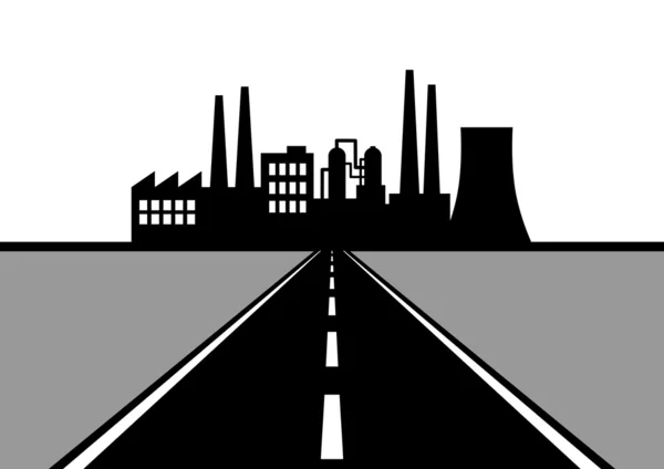 Route vers l'usine — Image vectorielle