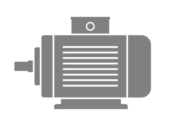 Motor eléctrico gris sobre fondo blanco — Vector de stock