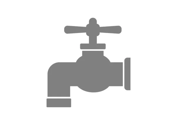 Icona rubinetto grigio su sfondo bianco — Vettoriale Stock