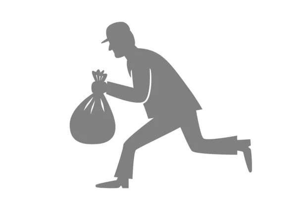 Ícone de ladrão cinza no fundo branco —  Vetores de Stock