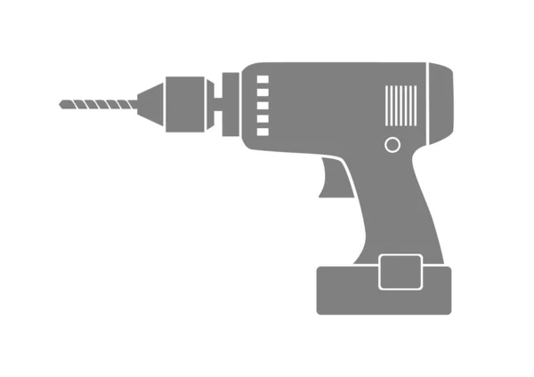 Graues Drill-Symbol auf weißem Hintergrund — Stockvektor