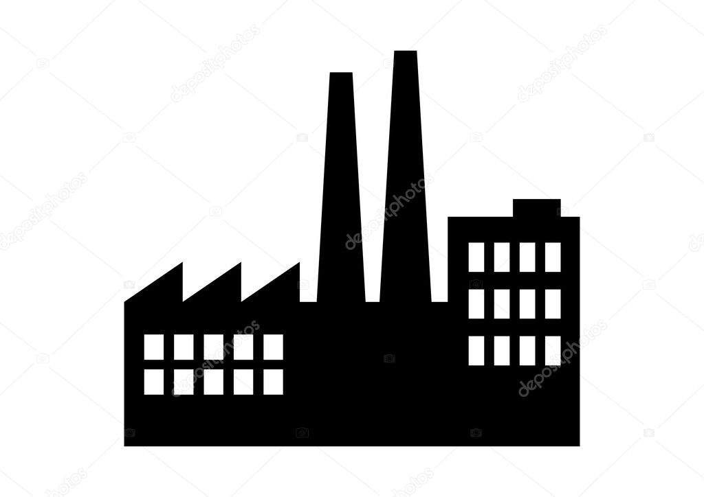 Factory icon on white background