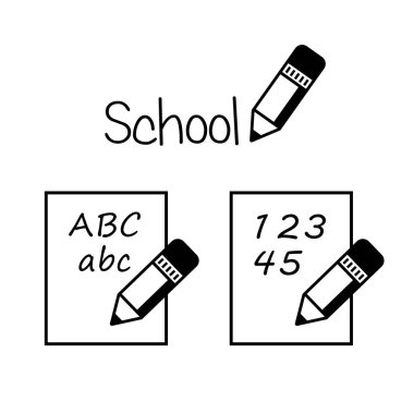 Beyaz arka planda siyah kalem simgesi  