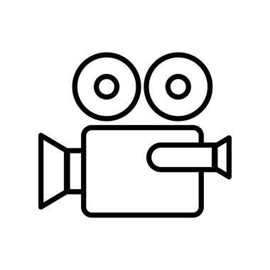 Film kamera vektör simgesi, beyaz arka plan üzerinde izole nesne