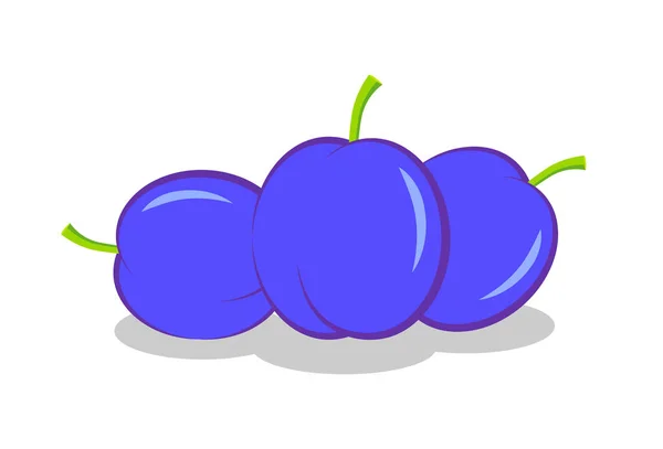 Plum Vector Icon White Background — Stock Vector