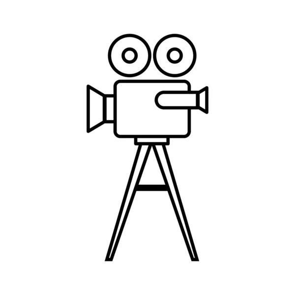Filmkamera Vektor Symbol Isoliertes Objekt Auf Weißem Hintergrund — Stockvektor