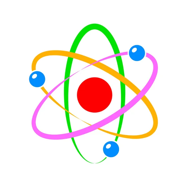 Atom Vector Pictogram Witte Achtergrond — Stockvector