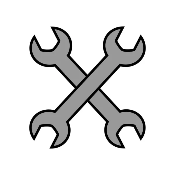 Spanner Vector Icon White Background — Stock Vector