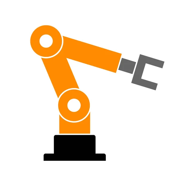 Βιομηχανικό Ρομπότ Διανυσματικό Εικονίδιο Λευκό Φόντο — Διανυσματικό Αρχείο