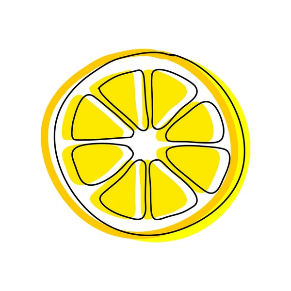 Sarı Limon Beyaz Arkaplanda Vektör Simgesi — Stok Vektör