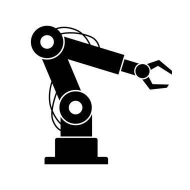 Sanayi robotu, beyaz arkaplanda vektör simgesi