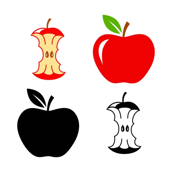 Apple Icon Set Vector Illustration — Stock Vector