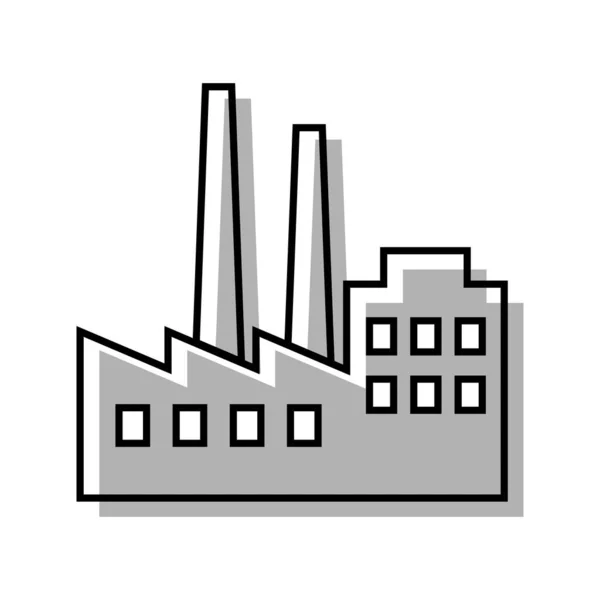Fabrieksvector Pictogram Witte Achtergrond — Stockvector