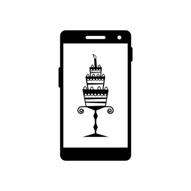 Beyaz arkaplanda akıllı telefon vektör simgesi