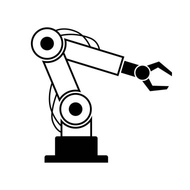 Sanayi robotu, beyaz arkaplanda vektör simgesi