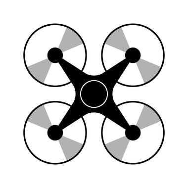 Beyaz arkaplanda İHA vektör simgesi